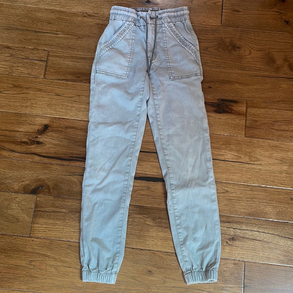 Light green washed jogger pants